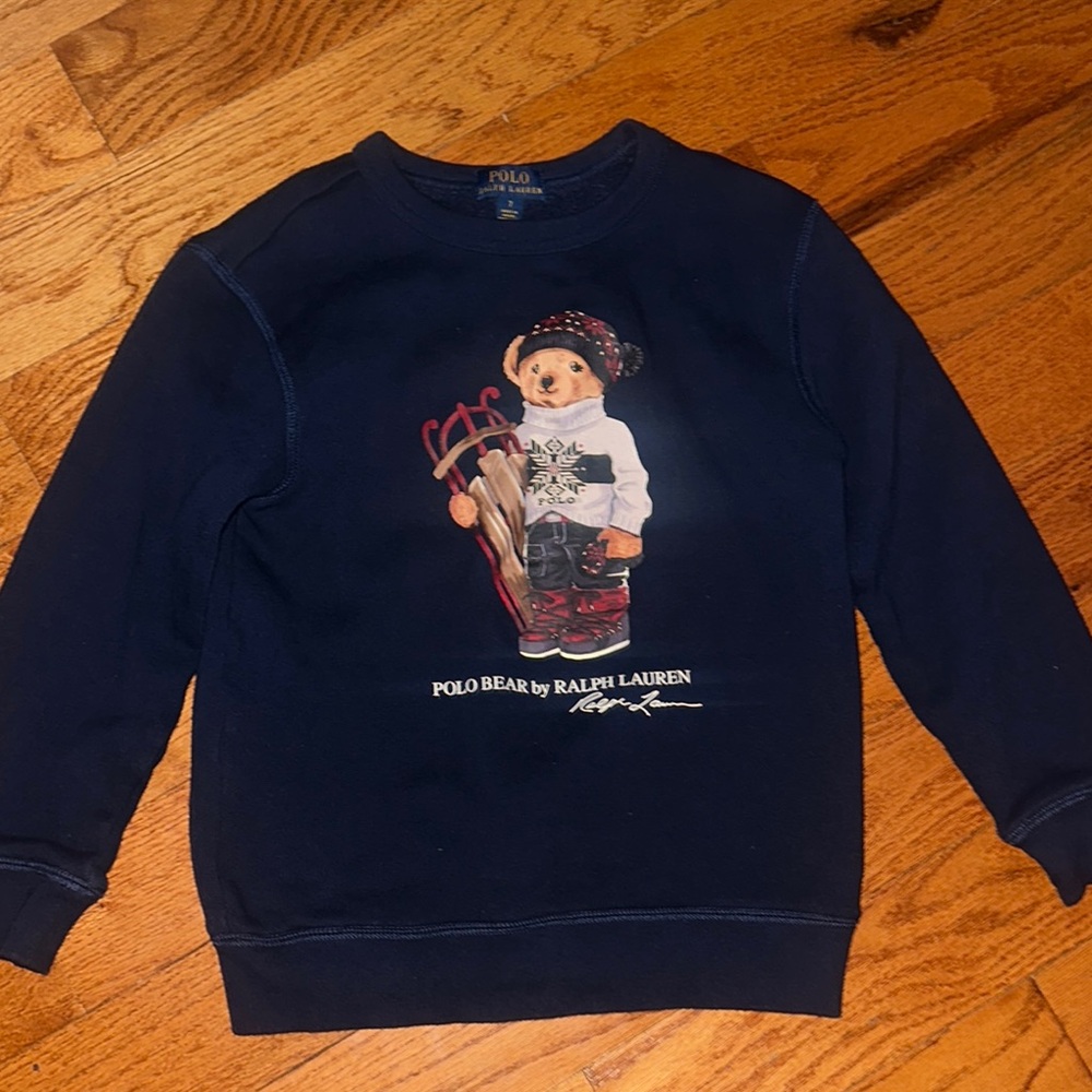Boys Ralph Lauren Dark Blue Polo Bear Sweater